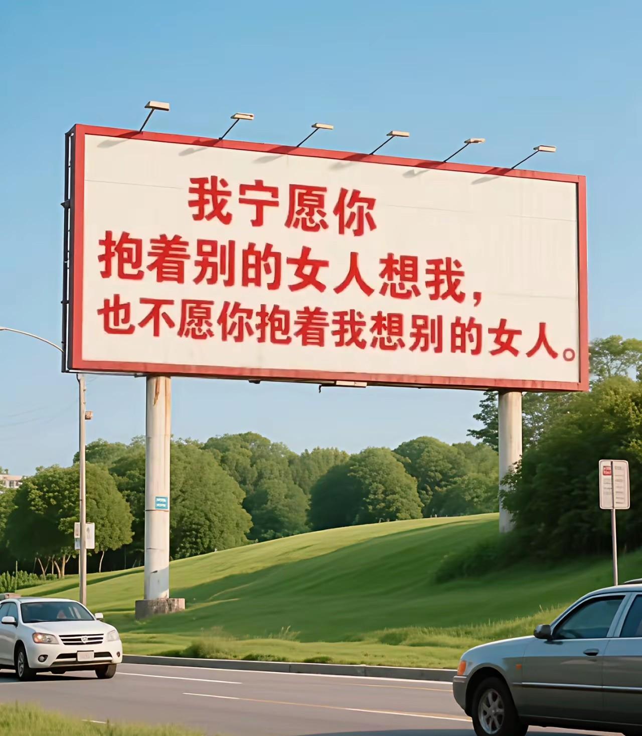 真是的是这个样子么
男人：我宁愿你抱着我想别的男人，也不愿你抱着别的男人想我