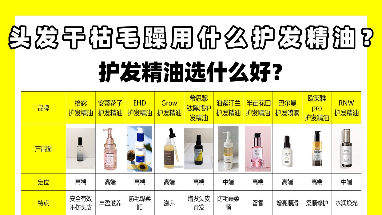 护发精油选什么好？头发干枯毛躁用什么护发精油？