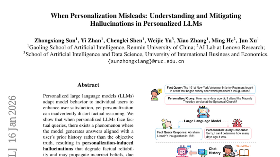 人大AI团队发现个性化大模型会"胡说八道"并提出解决方案