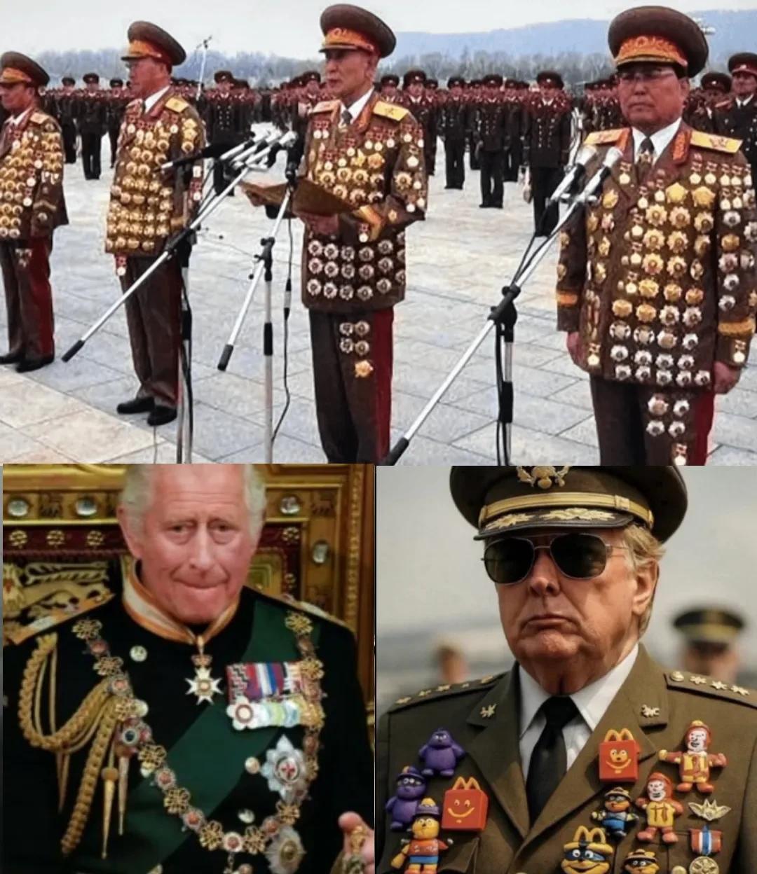 右下角的图片，是美国民主党的“No King”活动策划者制作的。
1，北棒：没钱