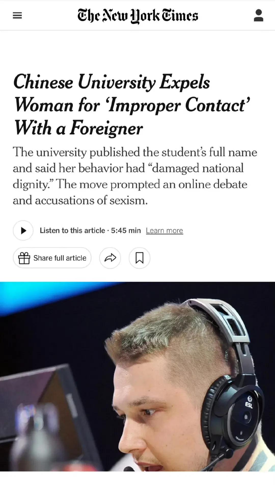 某些人已经开始试图把女生开除学籍事件上升到国际问题了！开始告“洋状”了！
也就在
