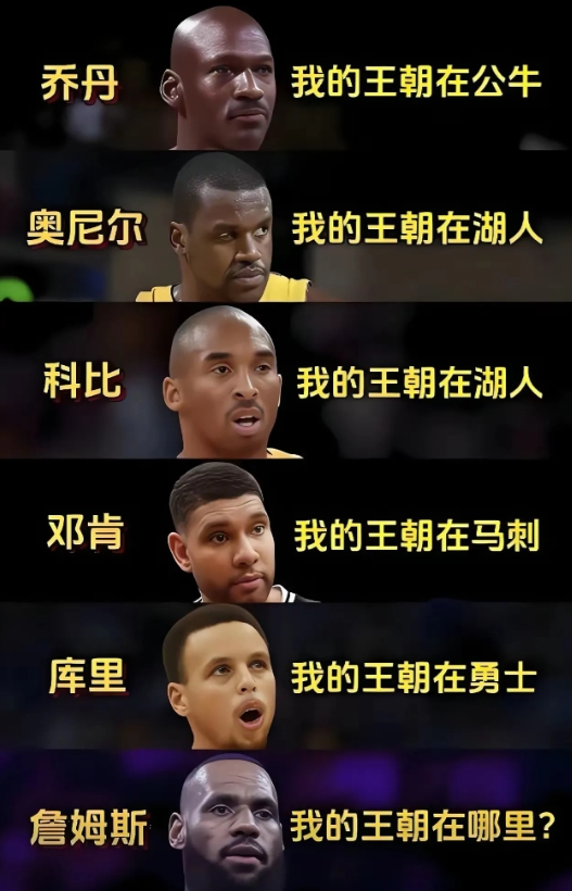 各个球星都在不同队伍，詹姆斯还在找。
