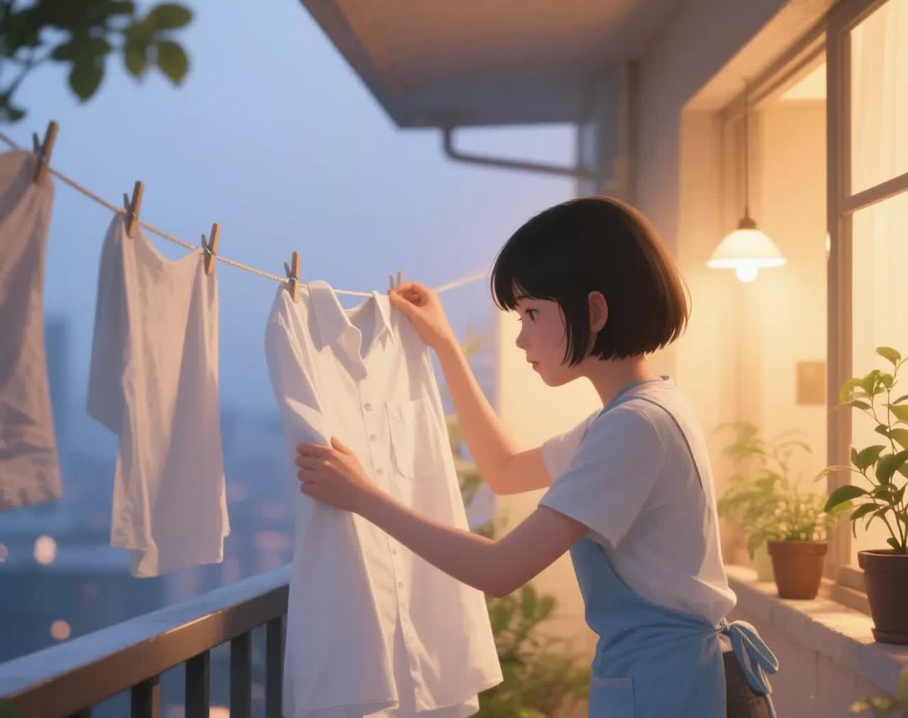 昨天夜里11点多的时候，我突然想起晾在电梯间公共平台上的衣服还没拿回家呢。

