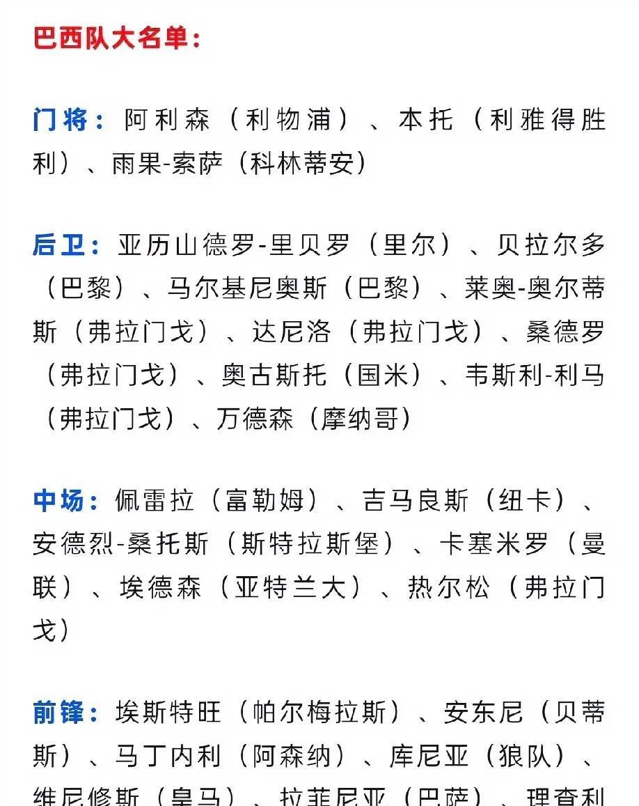 安切洛蒂头都大了，巴西现在的阵容真的是太寒酸了！
今天刚刚担任巴西国家队主教练的