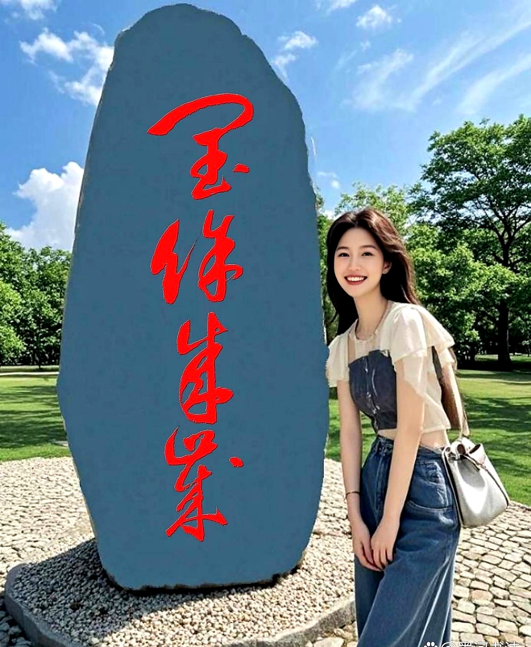 一块石头，四个草书，据说全网能认出的不超过十个人。这口气，可真不小。

仔细
