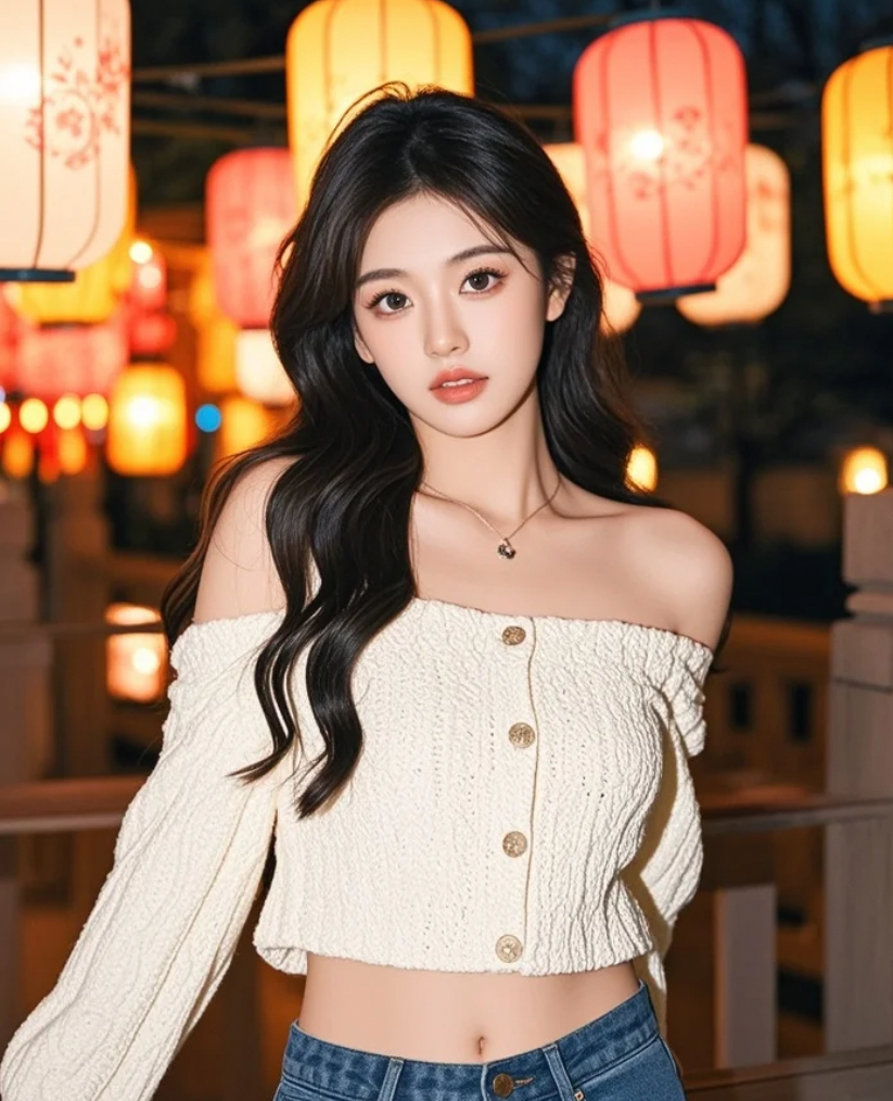 流光溢彩灯会夜，美人如画醉人心