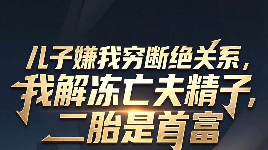儿子嫌我穷断绝关系，我解冻亡夫精子，二胎是首富