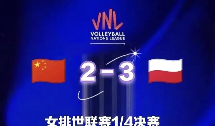 2-3！中国女排不敌波兰女排无缘4强
北京时间7月24日凌晨2点，2025世界女