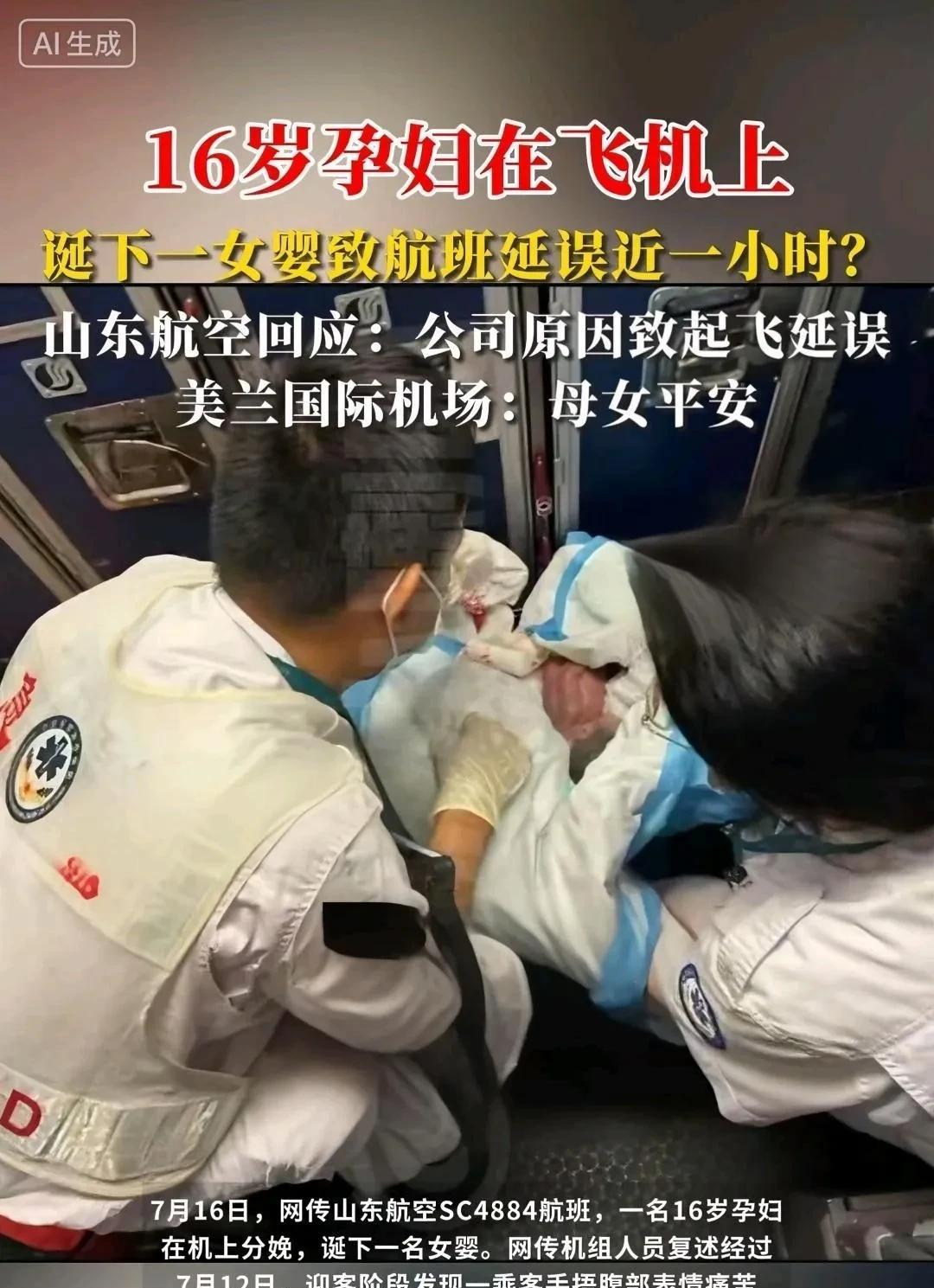 7月12号那天，SC4884航班上发生了一件大事！
飞机上有个16岁的小姑娘，自