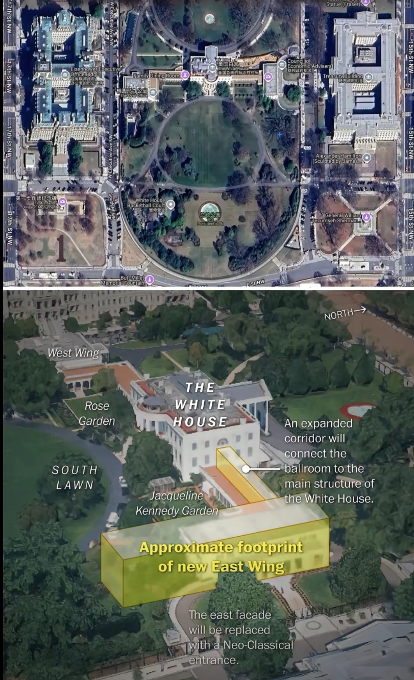以我们博大精深的文化视角观察：拆除白宫东翼改建成宴会厅，会让整座白宫建筑布局的对