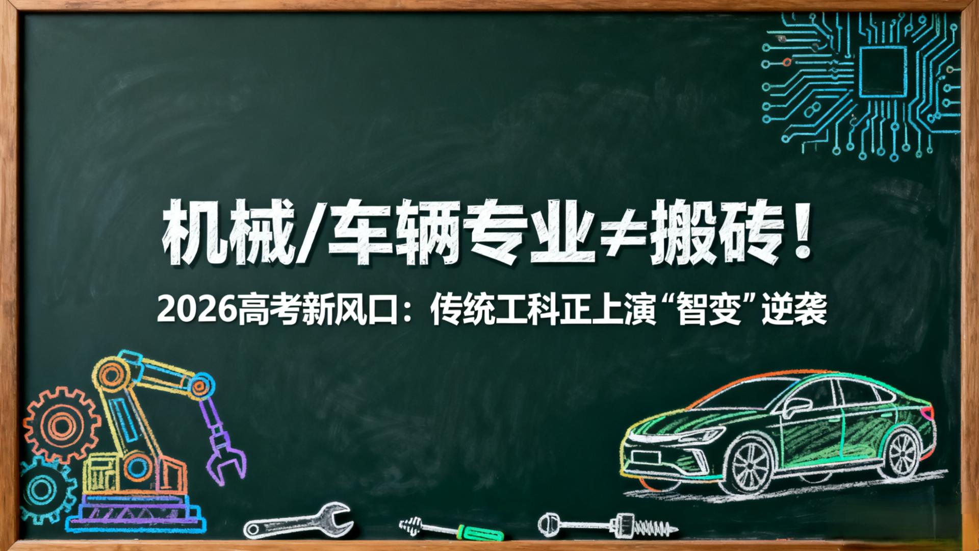 机械/车辆专业≠搬砖！2026高考新风口：传统工科正上演“智变”逆袭