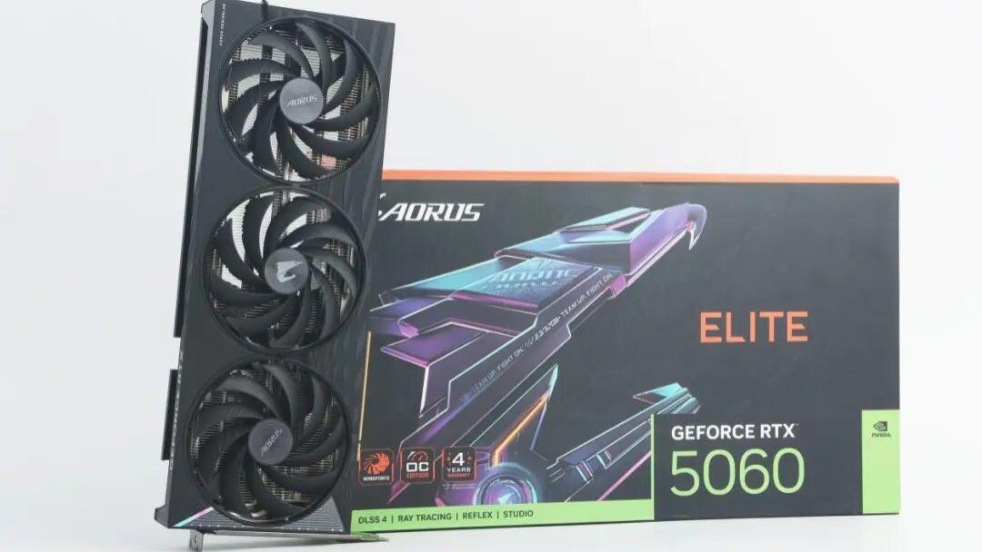 支持DLSS 4，无惧1080p光追大作！技嘉AORUS GeForce RTX 5060 ELIT