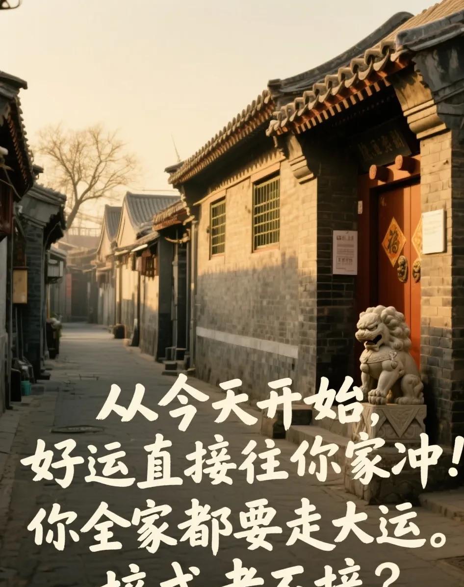 从现在起，你全家都要走大运的了，好运直接往你家冲，接或者不接
你家的门槛就要变成
