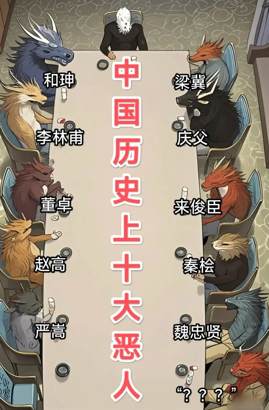 中国历史上十大恶人，你赞同吗？