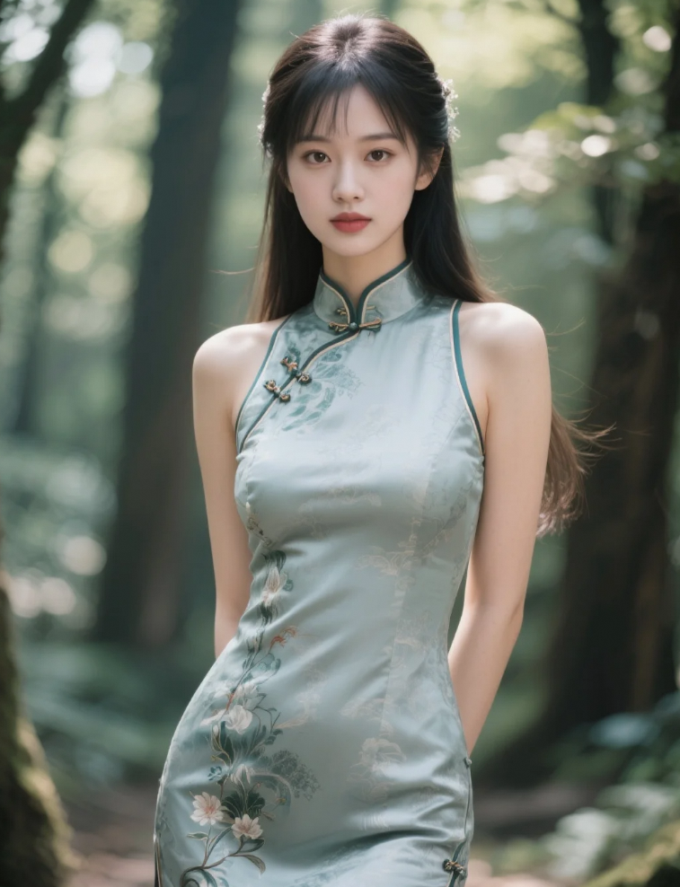 水晶的光芒映照在她身上，她的气质高贵而空灵，宛如水晶宫殿中的公主。