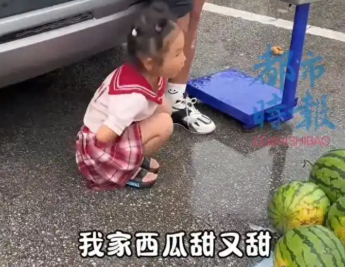 “天生当老板的命！”贵州，女子种的西瓜吃不完，5岁女儿提议拿去卖，爸妈都社恐害羞