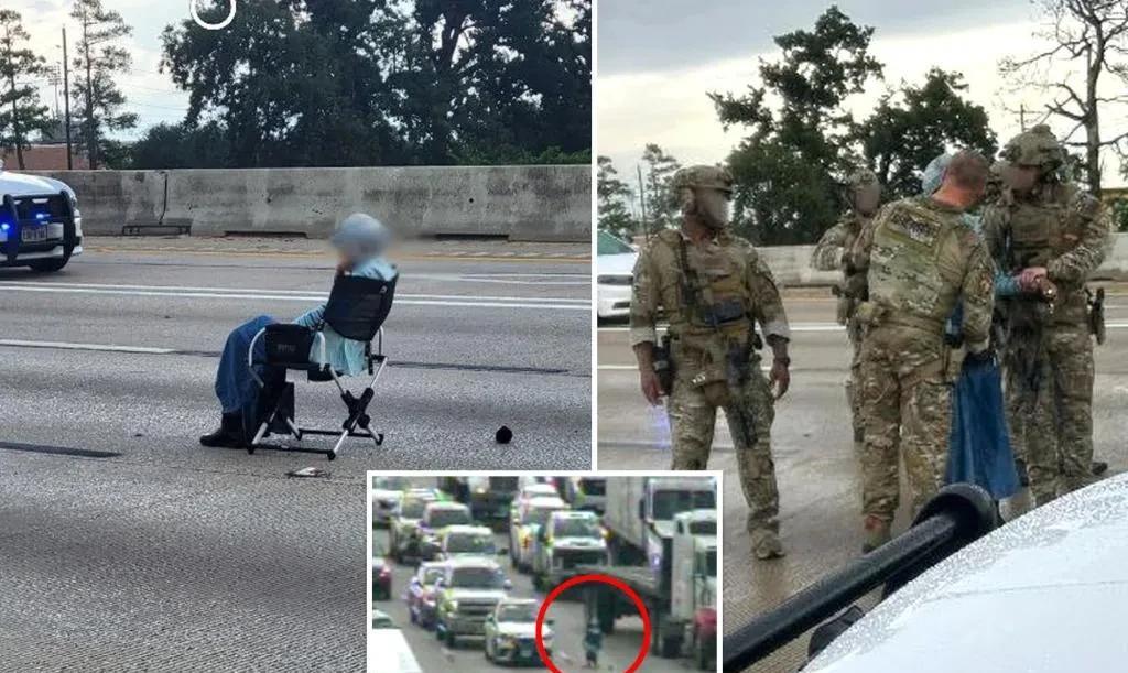 还得是美国得州的老妇生猛又离奇。
昨日，一名得克萨斯州的64岁老妇驱车到高速公路