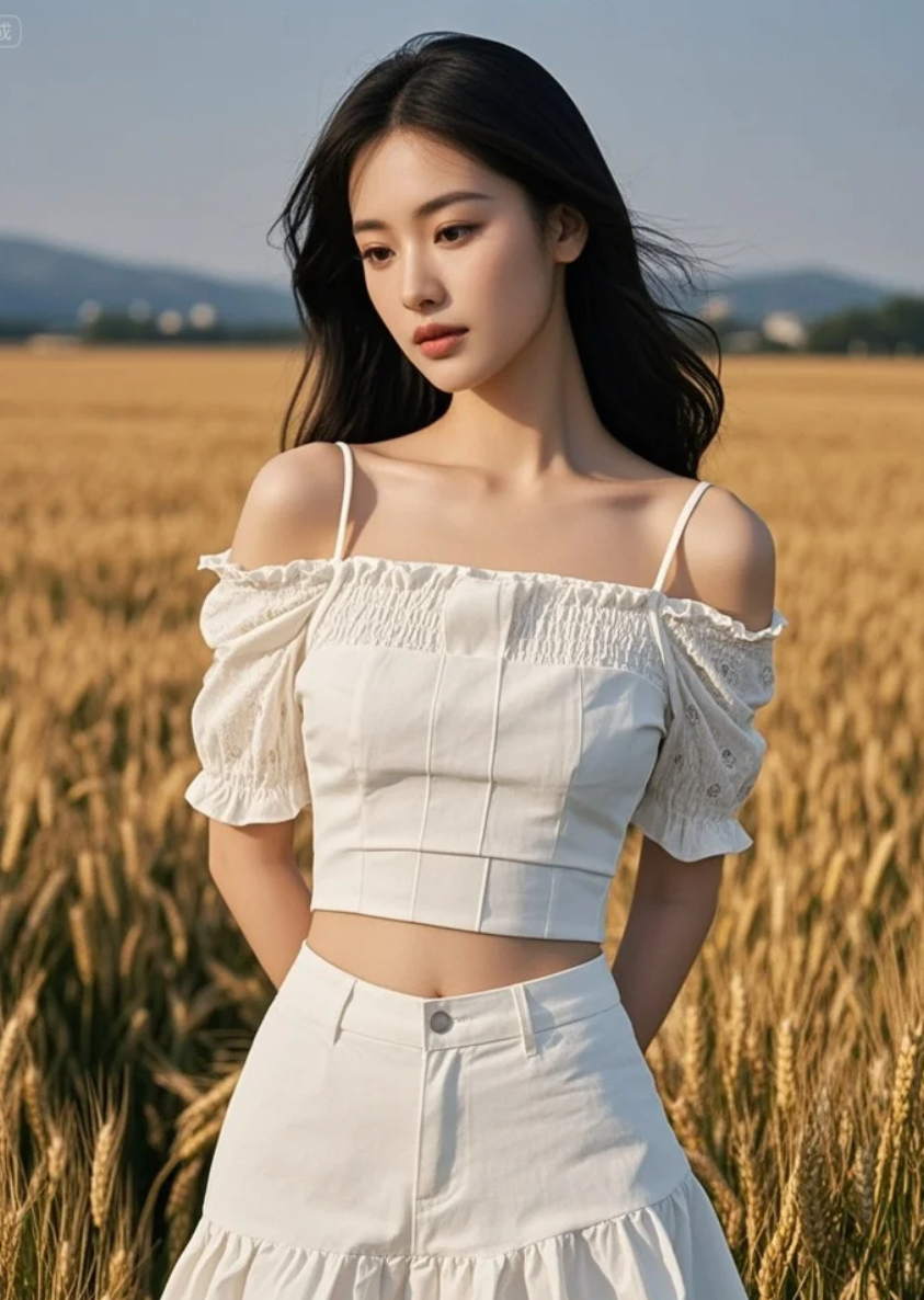 麦田的尽头，有她向往的远方，也有此刻的安然。