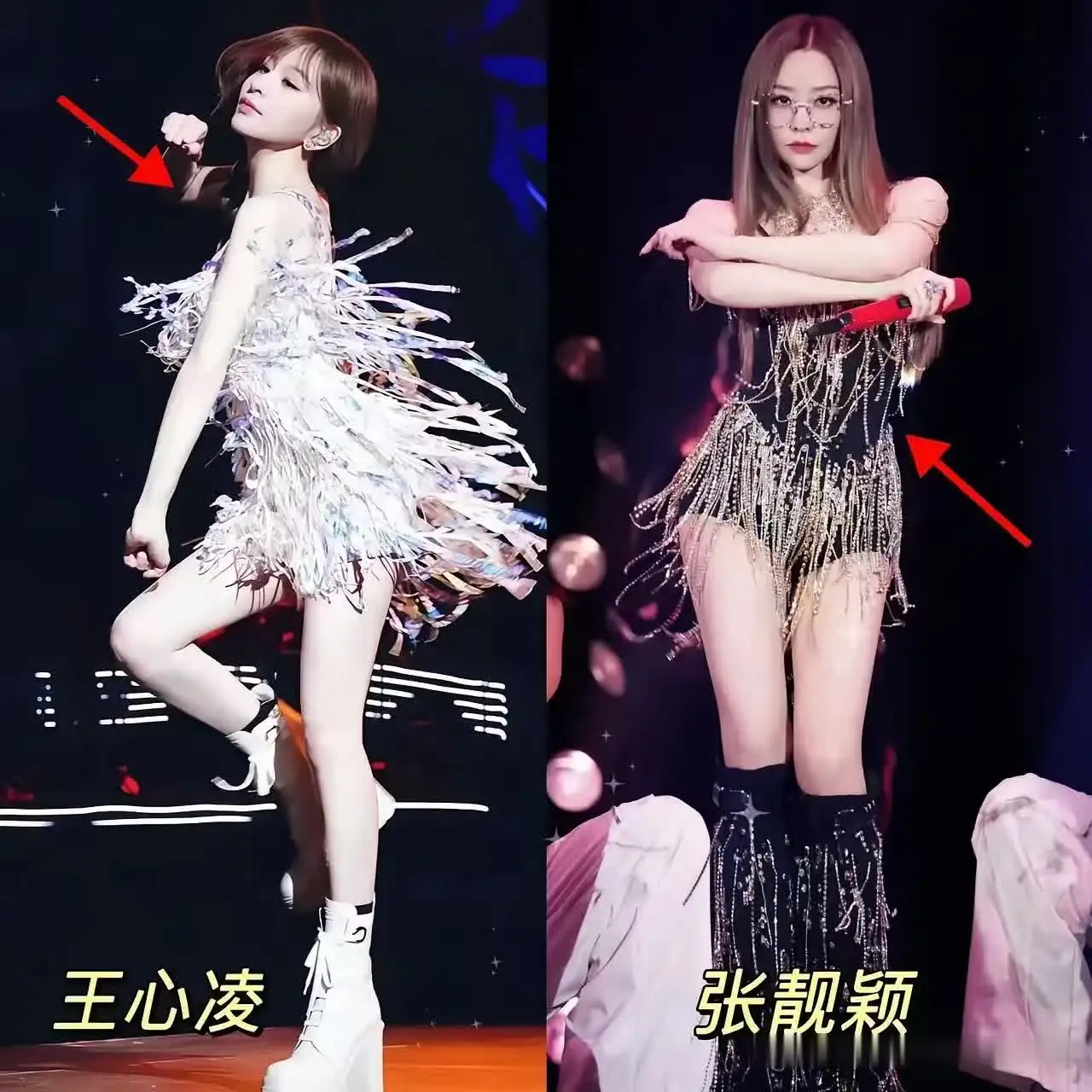 张靓颖这个衣服，很容易联想起来王心凌，但是感觉真不一样。也不知道王心凌是怎么做到