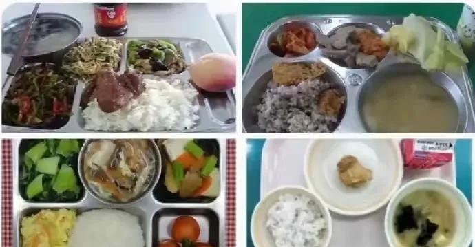 单看午餐图片，你能猜出来哪两个是发达国家吗？
揭晓答案！
右下角：日本学生的午餐