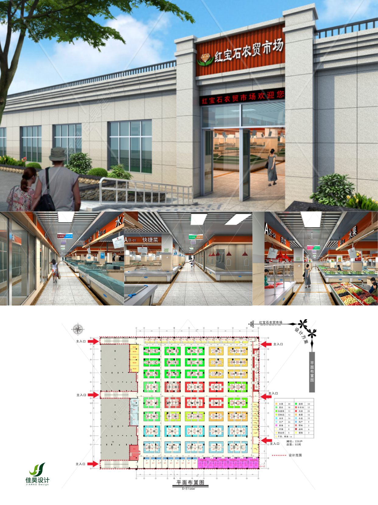 农贸市场设计案例：红宝石农贸市场