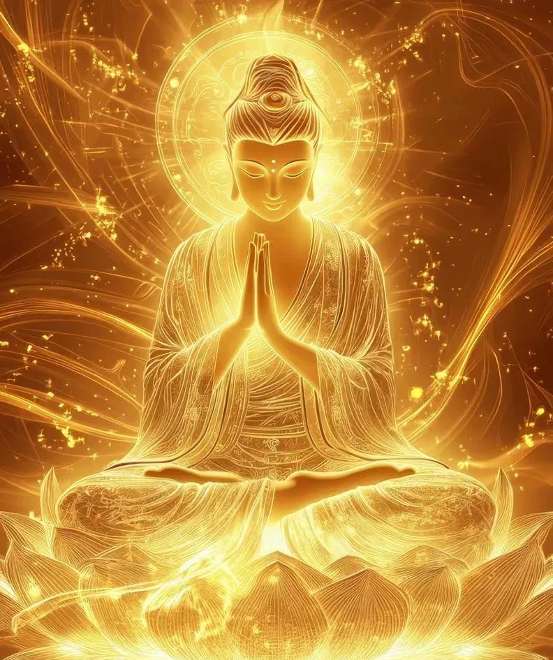 金光普照观音慈，祈福平安佑众生。
金光普照观音慈，
慈悲心肠遍世间，
莲花座上悟