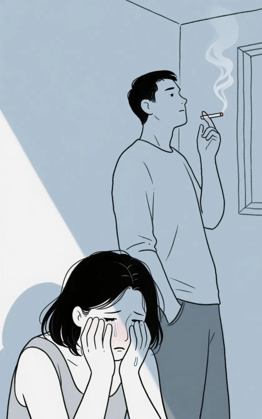 昨天晚上我们两个因为孩子的事情又吵架了，我们俩都一度到了崩溃的边缘！
他特别生气