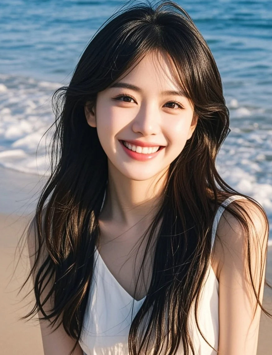 我在潮水线画了个大大的心，等浪来冲掉它