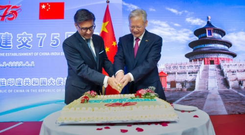 4月3日，据观察者网报道，中国驻印度大使馆举行庆祝活动，印度外交秘书维克拉姆·米
