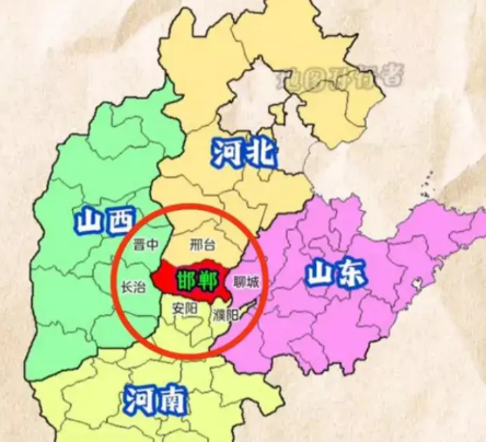 邯郸在山河四省中的地位

    邯郸位于山东、山西、河南、河北的中心位置，是一