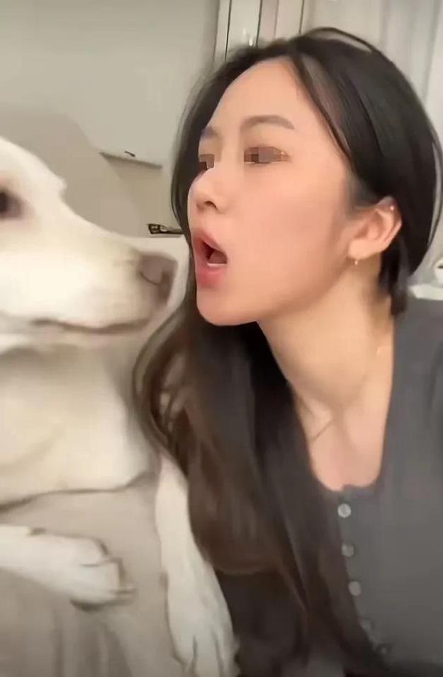女子与爱狗"舌吻"引争议：人宠亲密该有边界吗？
近日，一则女子与宠物狗"口舌互舔