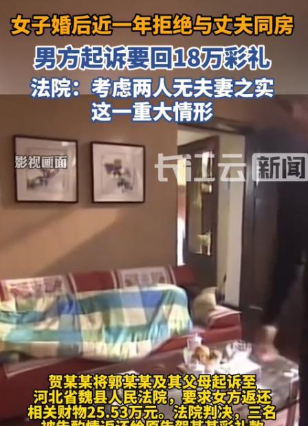 河北邯郸，一男子与未婚妻办了婚宴后，未婚妻就一直不同意发生关系，甚至还分房睡。男