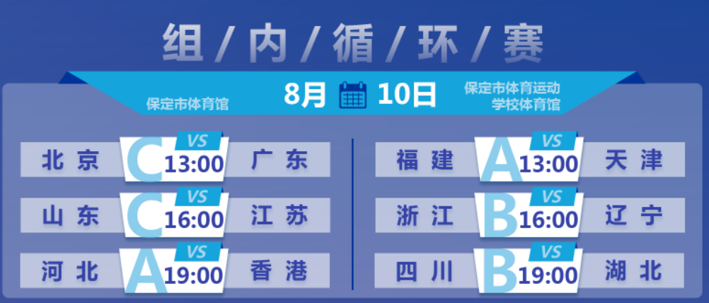 央视体育客户端直播！全国男排锦标赛8月10日赛程，独缺云南男排