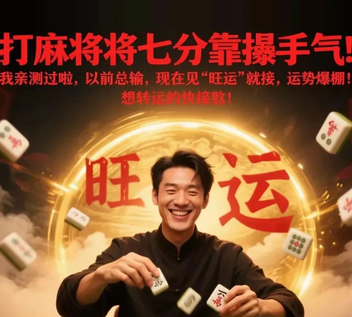 打麻将七分靠手气！我亲测有效！从前总输，现在逢“旺运”必接，
牌局直接逆袭，运势