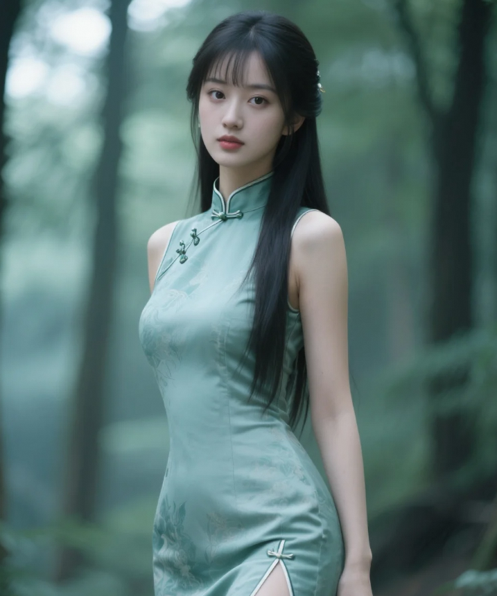 衣袂飘飘，她的笑容如同阳光般灿烂