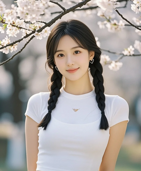 飘落樱瓣写情书，少女踮脚读春暮