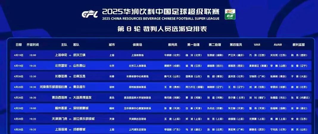 成都蓉城vs上海海港焦点大战足协派出李海新执法本场比赛，VAR裁判顾春含，蓉城和