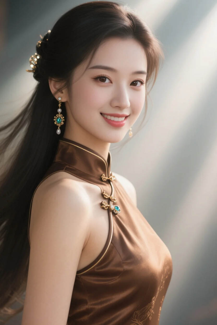 丝质旗袍勾勒优雅曲线，这组写真把东方美拍到了极致