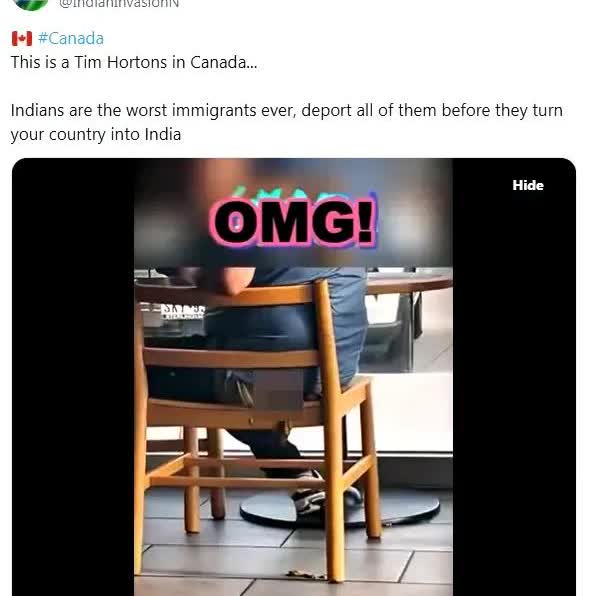 印度人🇮🇳在加拿大咖啡馆里自由飞翔，真想知道加拿大人怎么看[石化][石化][