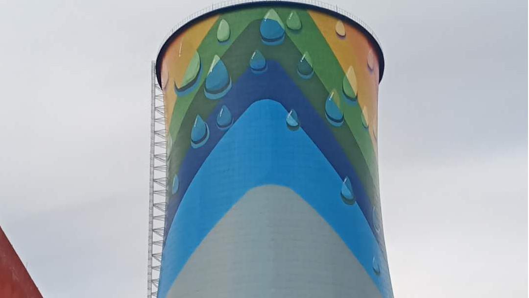 冷却塔外立面彩绘工程竣工 实现功能与美观双提升