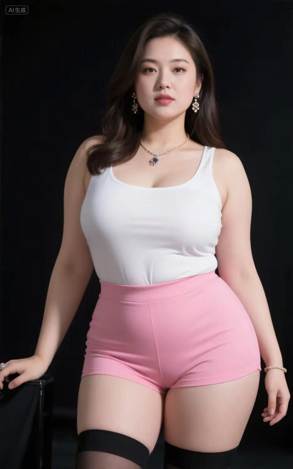 丰满的魅力
白与粉在身畔交汇
似春日云絮撞见初绽桃蕊
黑丝轻绕 圈住蓬勃的生机