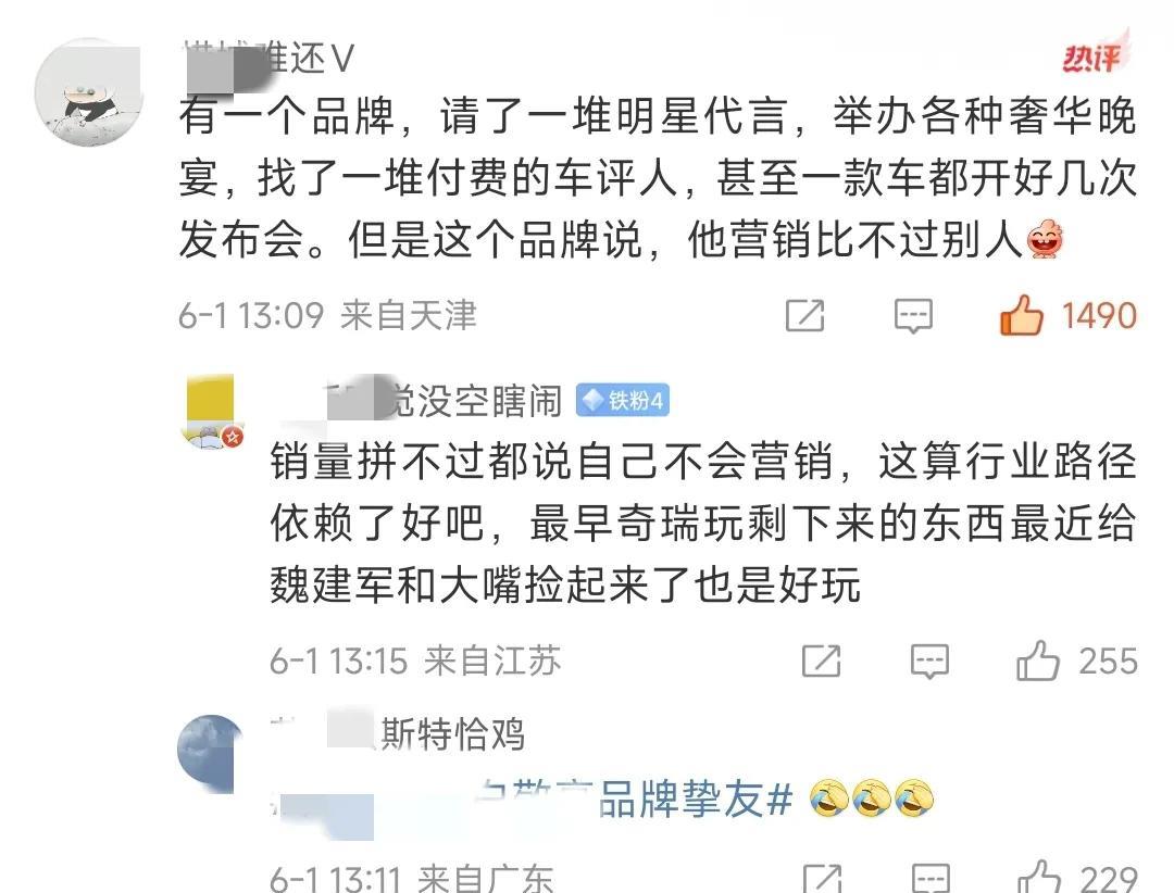 网友：“有一个品牌，请了一堆明星代言，举办各种奢华晚宴，找了一堆付费的车评人，甚