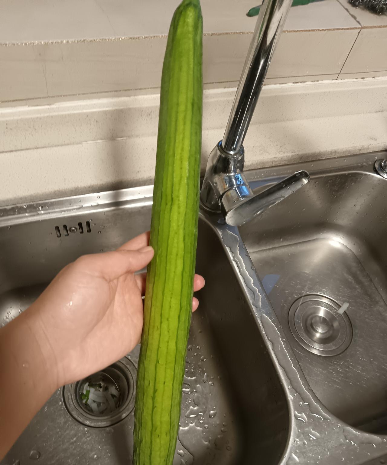 是谁跟我说这是丝瓜的？这明明是水瓜，哪里是丝瓜了？看，炒出来一锅水。
这是水瓜，