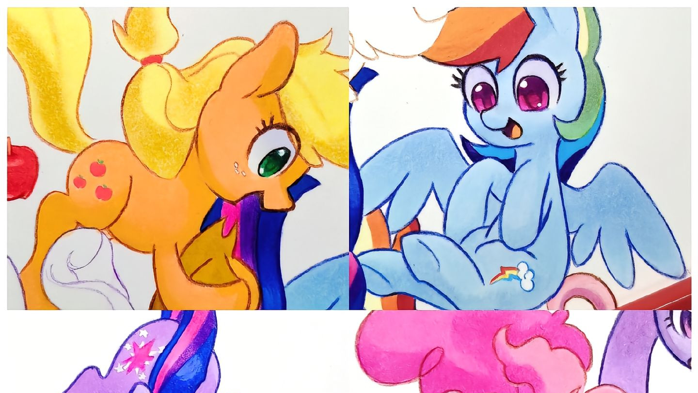 终于画完啦~你们认识所有的小马嘛?