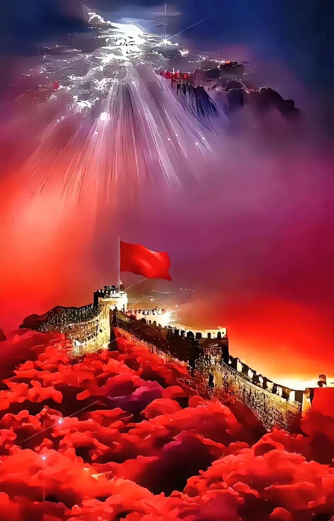 七绝·赏长城红枫图感吟
文/方立新
长城夕照艳红枫，
烈火燃情岁月中。
国富民强