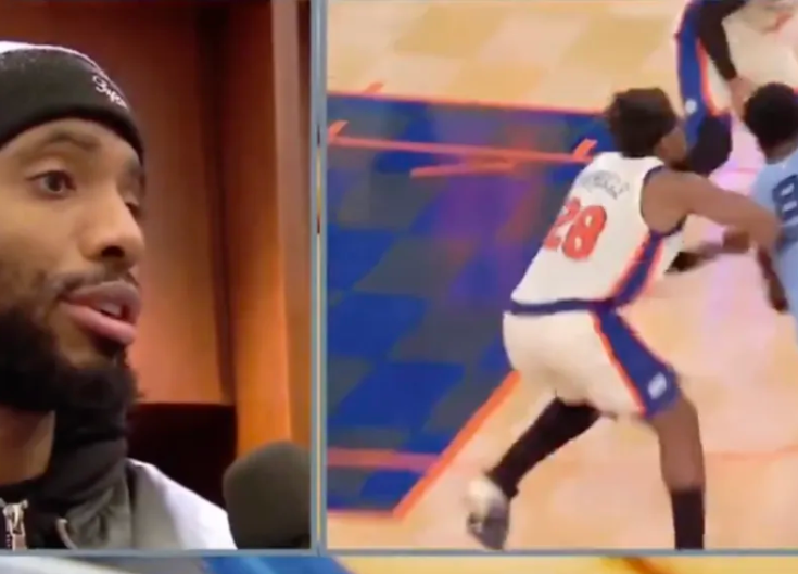 NBA常规赛，尼克斯133-120击败灰熊。
赛后尼克斯球员米卡尔-布里奇斯接受