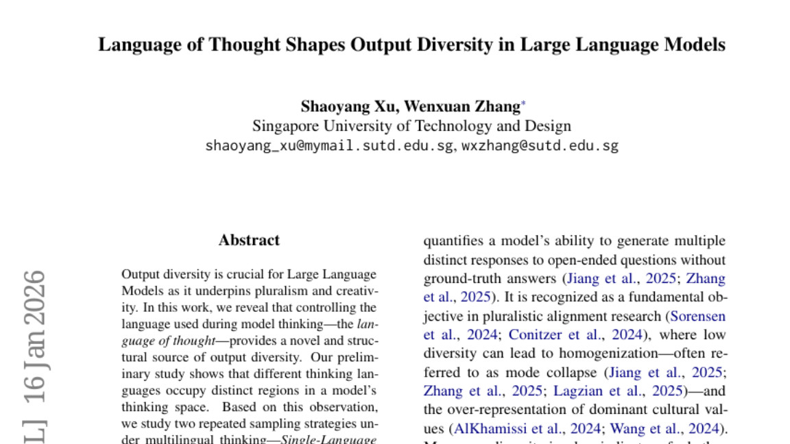 新加坡科技设计大学：让AI用不同语言"思考", 创意输出竟然翻倍！