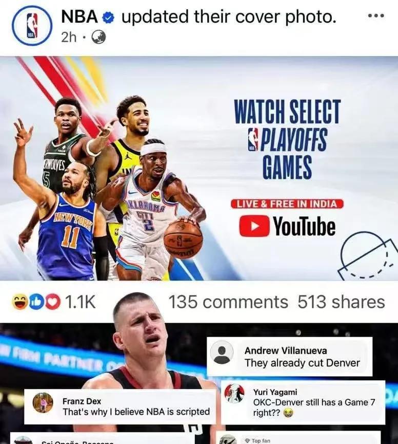 NBA现在演都不演了！
NBA最近更新了他们的封面照，
东西部决赛的对决，
分别