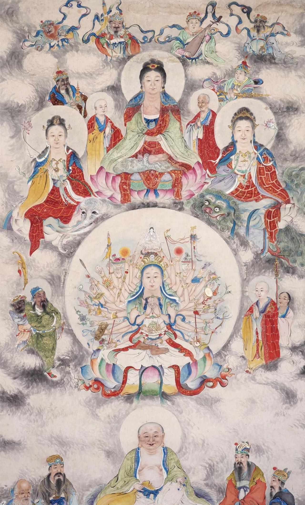 画中有上下左右，
方位与大千世界。