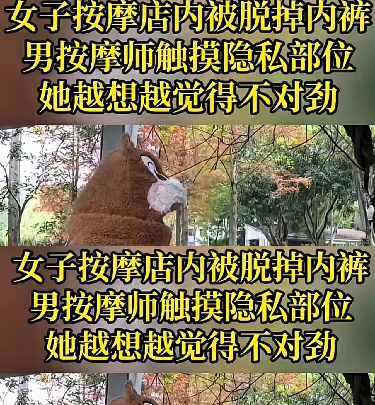 2024年重庆
一女子去养生店按摩时
男技师突然脱掉她的内裤
触摸她的隐私